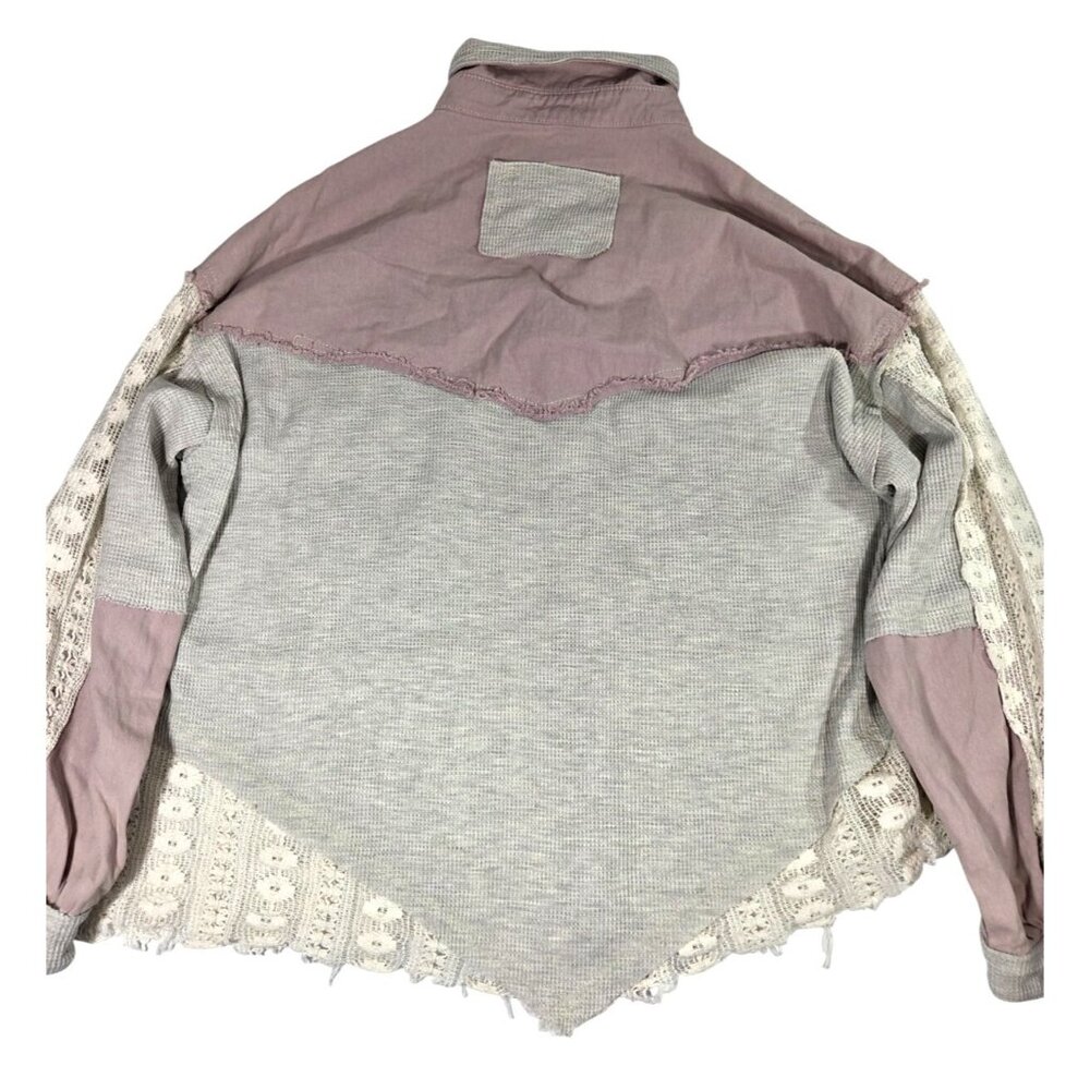 POL Honeylace Jacket Oversized Patchwork Purple L… - image 8